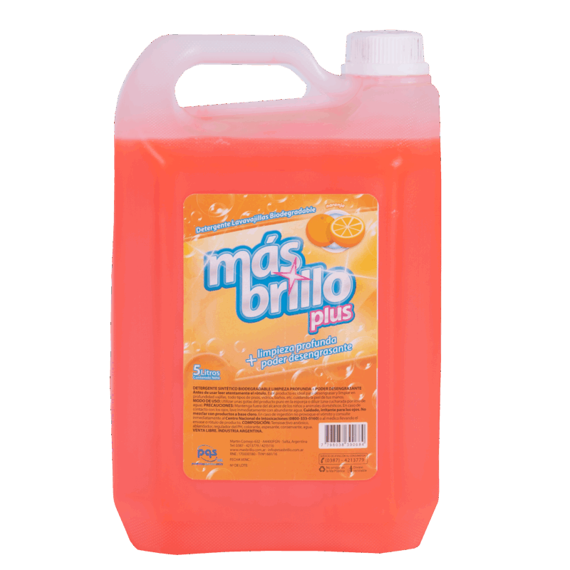 Detergente Plus Naranja 5 Lts
