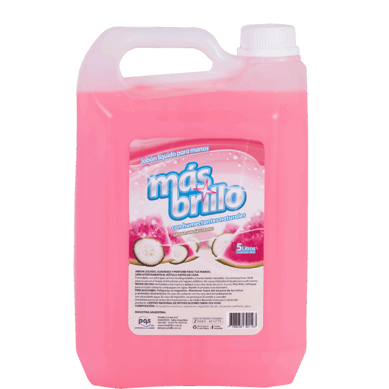 Jabón Liquido para Manos Sandía- pepinos  5 Lts.