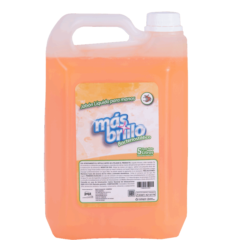 Jabón Liquido para manos Bactericida 5 Lts.