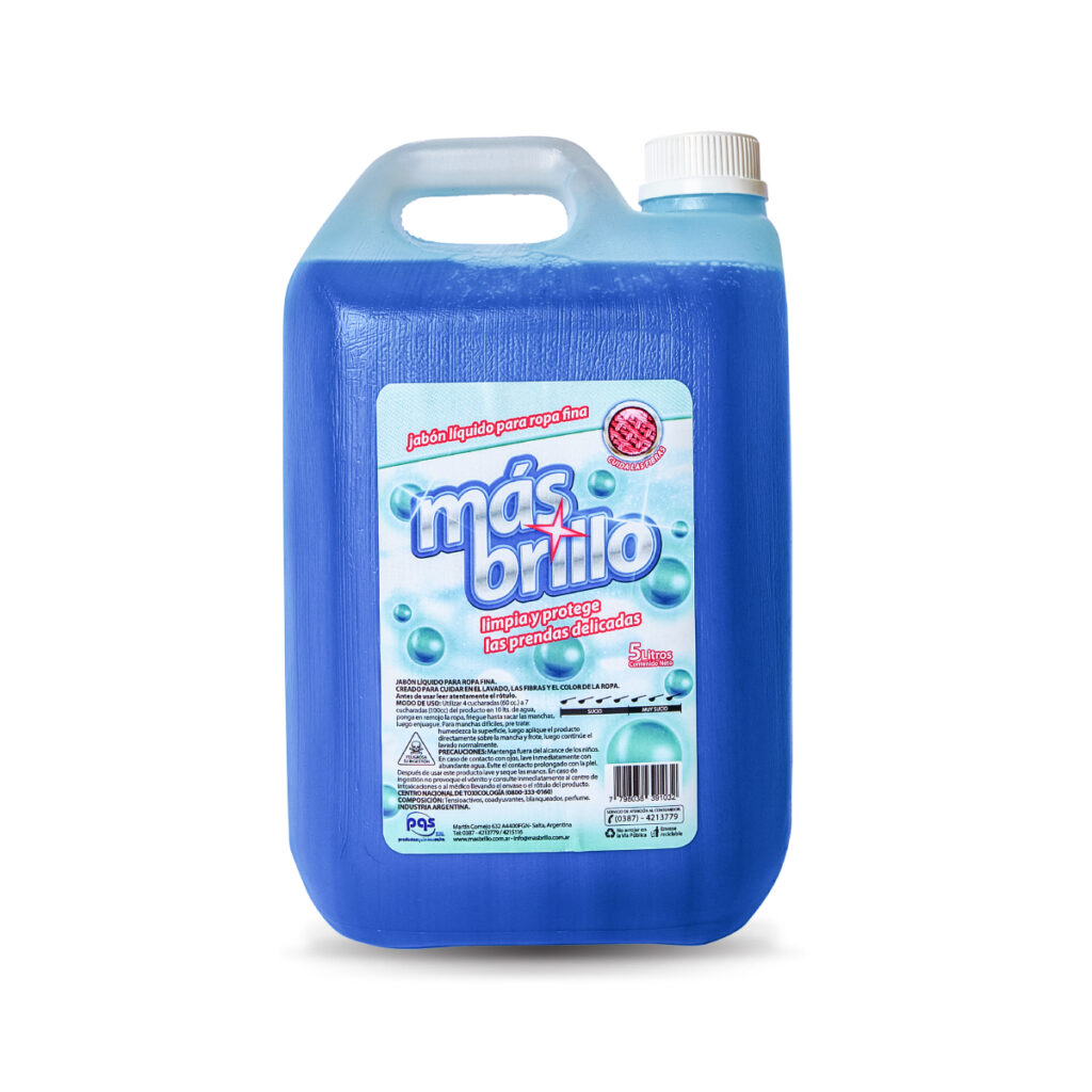 Jabón Liquido Ropa Fina 5Lts – Mas Brillo